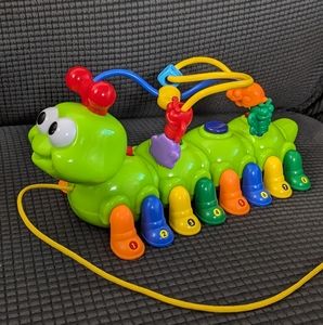 Pull along caterpillar toy